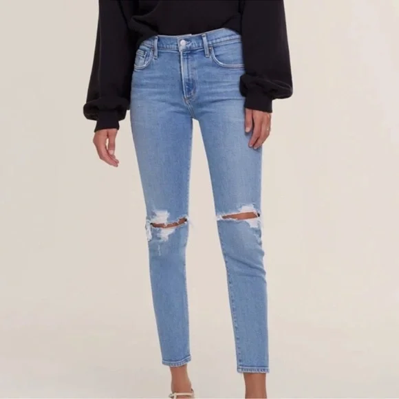 Agolde Toni Pristine Blue Mid Rise Straight Leg Jeans Women’s Size 26 - Picture 1 of 12